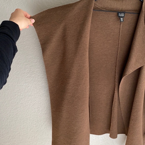 🎉SALE🎉 EILEEN FISHER Wool Cardigan Brown Size Medium - Picture 10 of 15